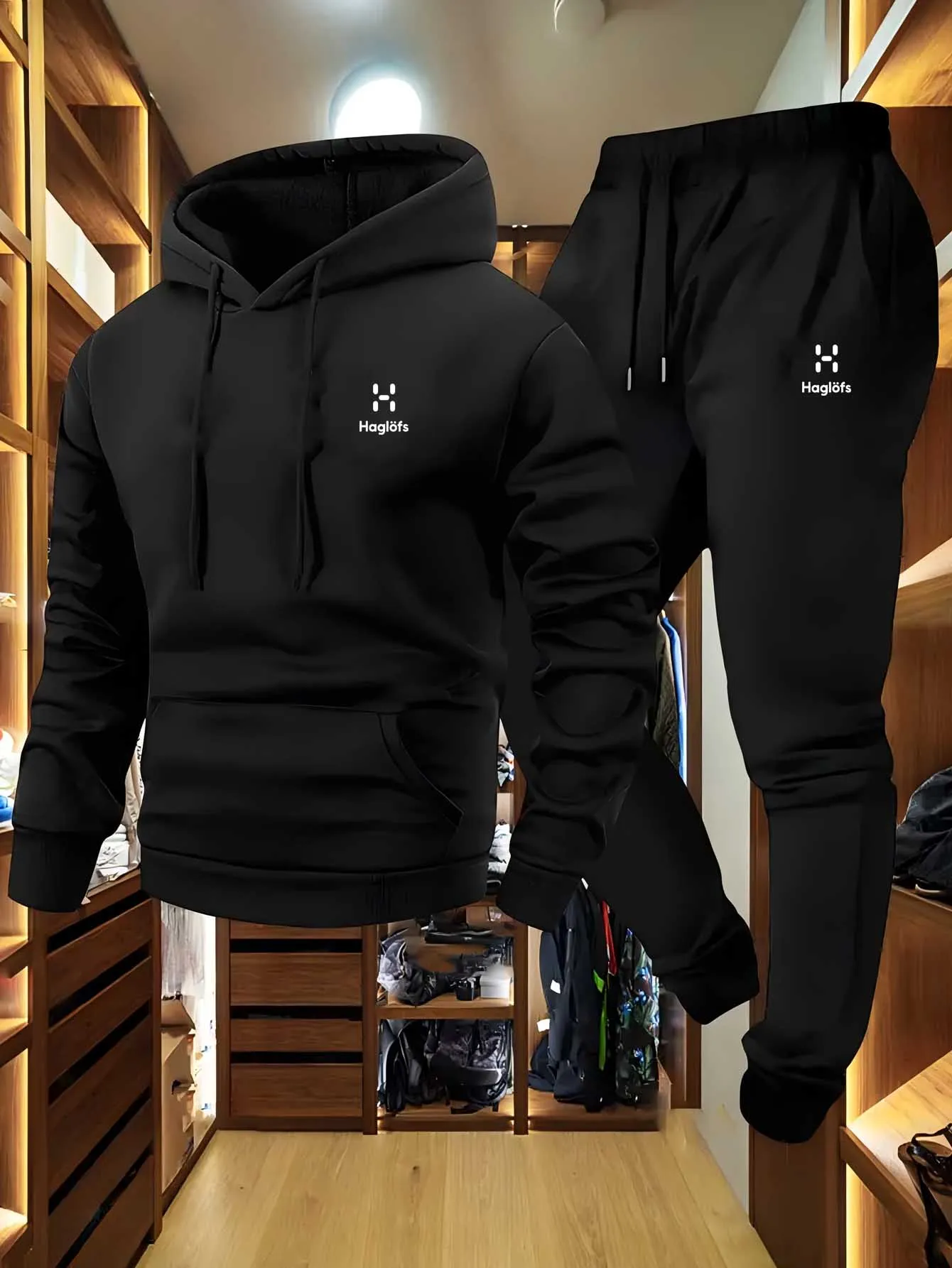 Men'S Winter Fashion - 2025 Autumn-Winter Printed Casual Fitness Set,
