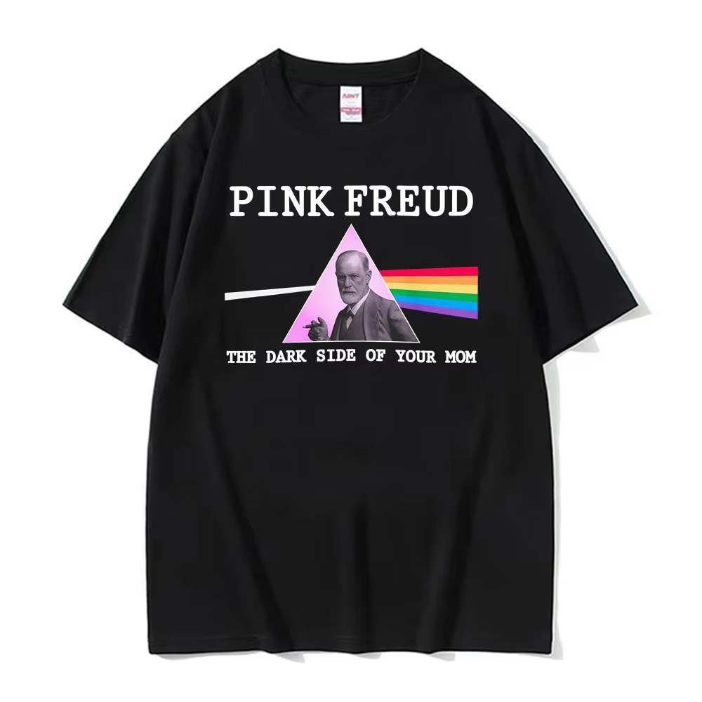 Men'S Fashion Pink Shirt - Funny Pink Freud The Dark Side