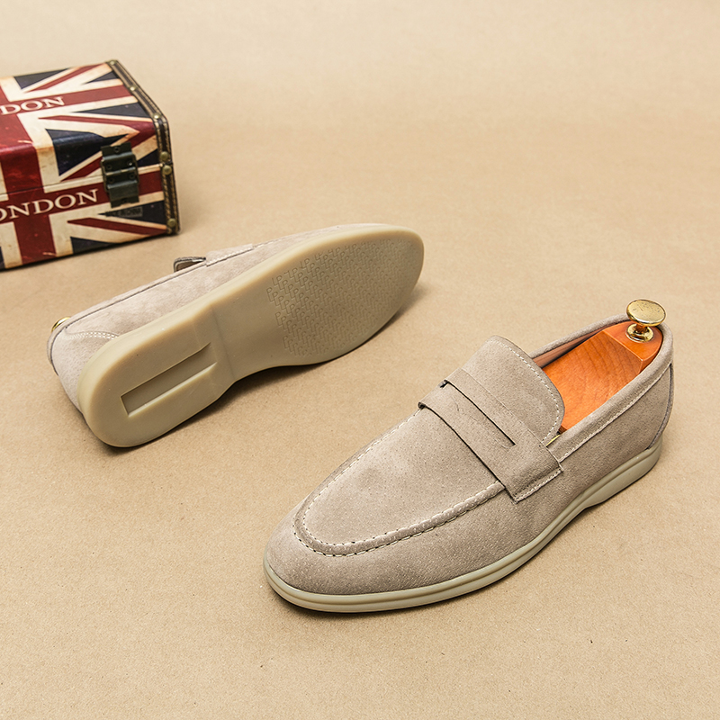 Suede Loafers Men - Men's Luxury Brand Genuine Leather Loafers
