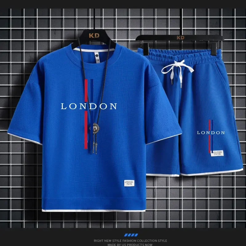 Mens Fashion Combination - Summer new men's suit, short-sleeved breathable