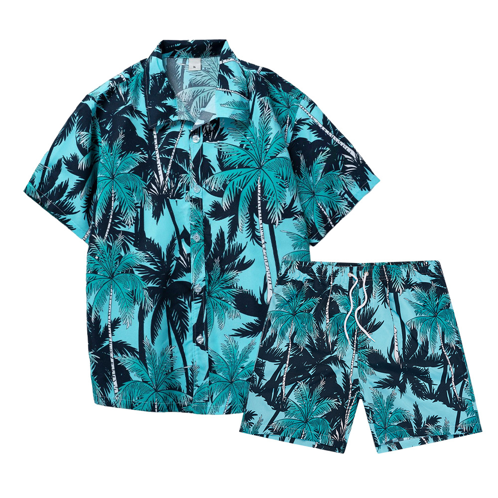 Mens Fashion Trend - Hawaiian Coconut Tree 3D Print Men
