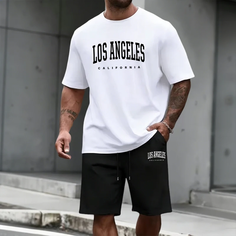 Mens Fashion Trend - Men's Tracksuit Short Sleeve Top and