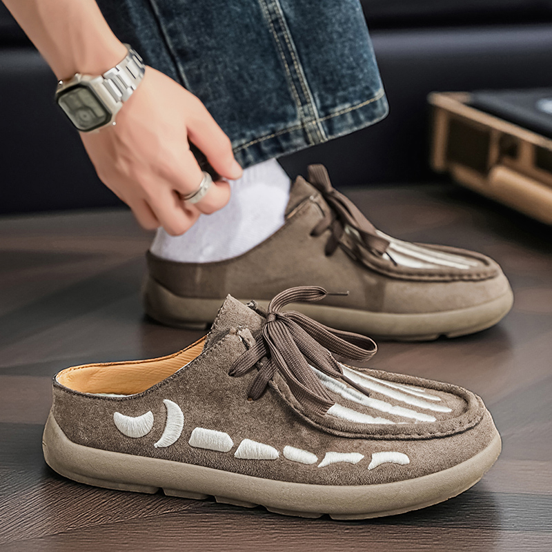 Suede Loafers Men - Men Exclusive Loafers British Retro Mule