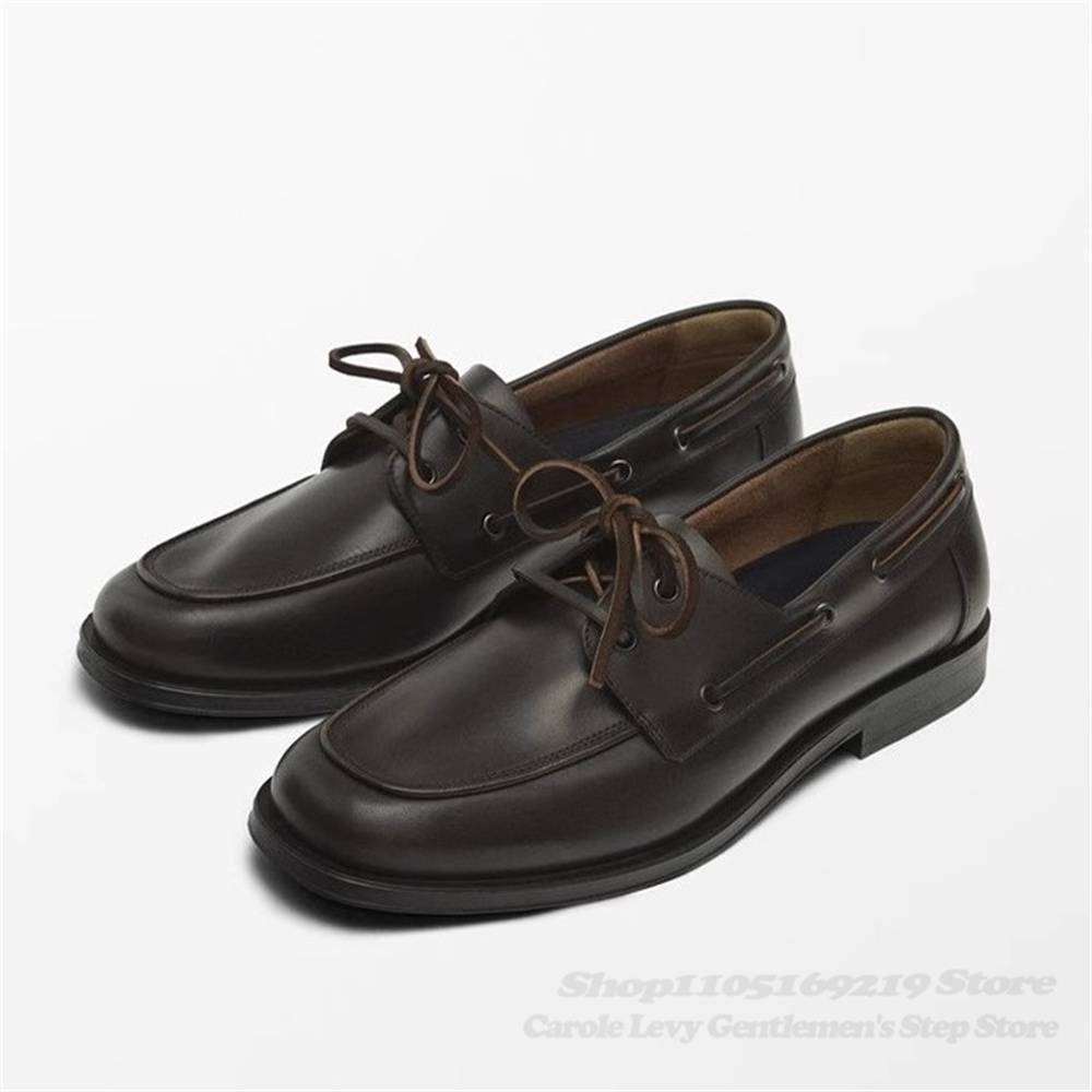 Suede Loafers Men - Brown Cowhide Loafers Autumn New British