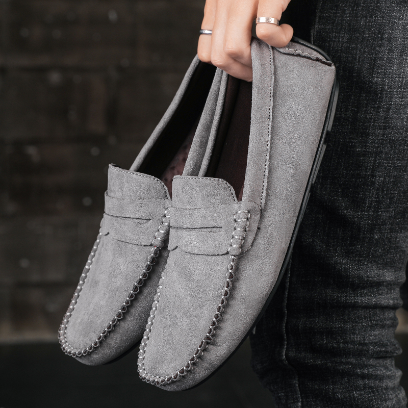 Suede Loafers Men - Men Suede Casual Leather Shoes Fashion