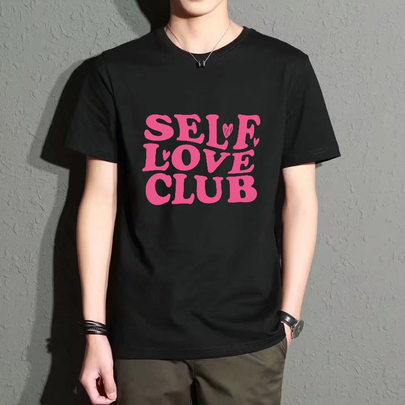 Men'S Fashion Pink Shirt - Men's Black Round-Neck Short-Sleeved T-Shirt with