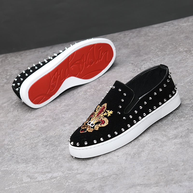 Rivets embroidery Coiffeur bla - огляд і ціна Suede Loafers Men