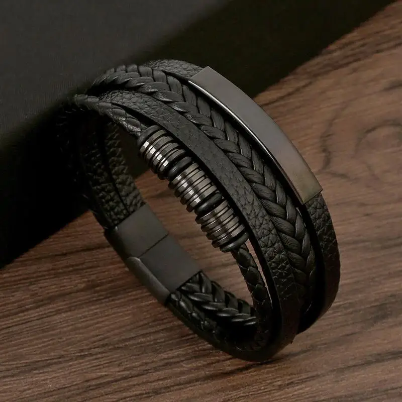 Classic Men's Leather Bracelet - огляд і ціна Mens Fashion Combination