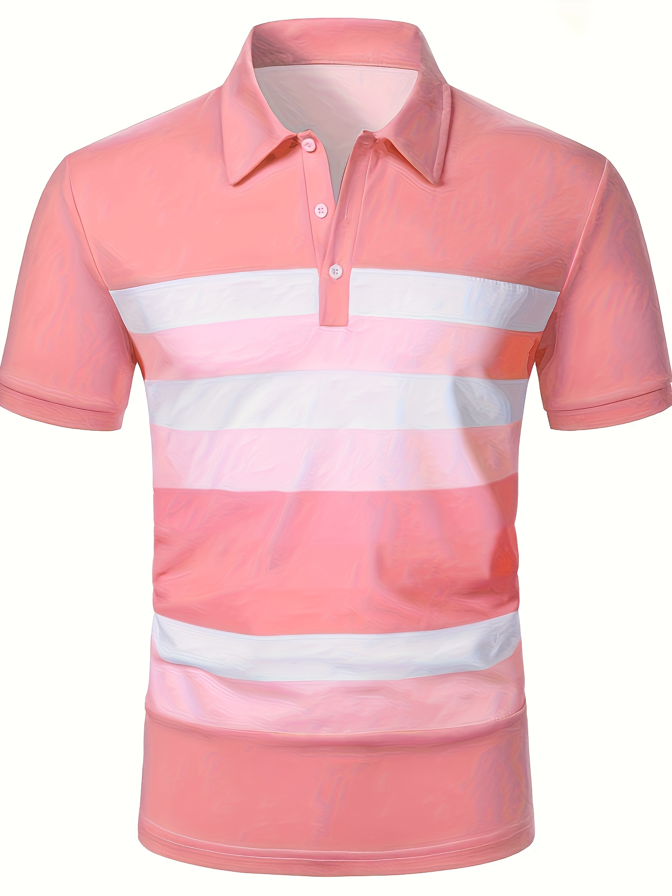 Summer Pink Stripe Printed Men - огляд і ціна Men'S Fashion Pink Shirt
