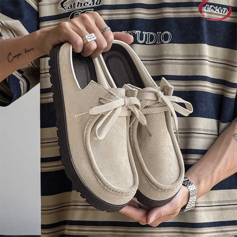 Fashion Men Half Slippers Sued - огляд і ціна Suede Loafers Men