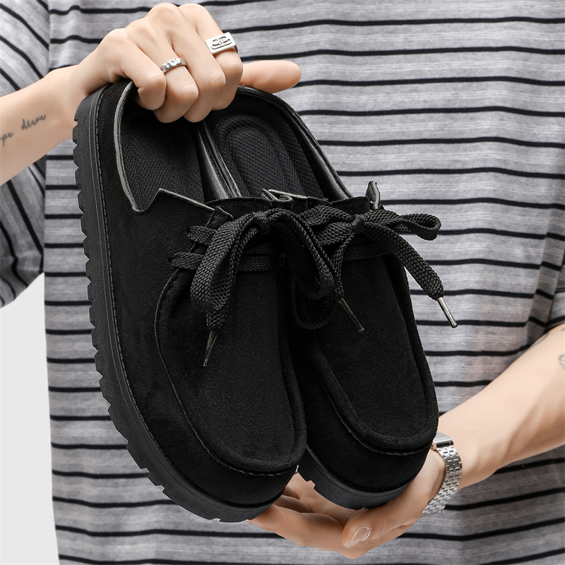 Fashion Men Half Slippers Sued - огляд і ціна Suede Loafers Men