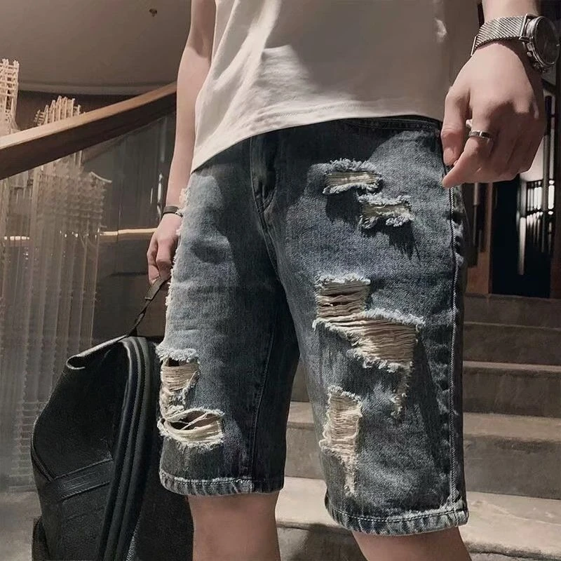 Half Ripped Baggy Loose Straig - огляд і ціна Xl Men'S Fashion