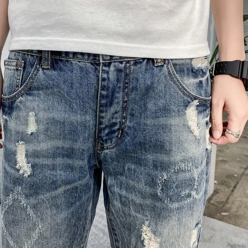 Half Ripped Baggy Loose Straig - огляд і ціна Xl Men'S Fashion