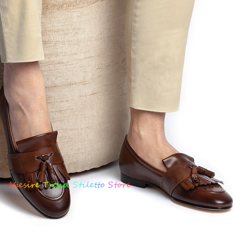 Leather Fringed Loafers Men Ta - огляд і ціна Suede Loafers Men