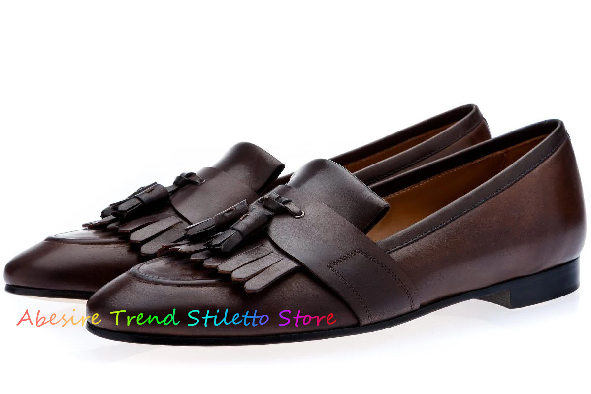 Leather Fringed Loafers Men Ta - огляд і ціна Suede Loafers Men