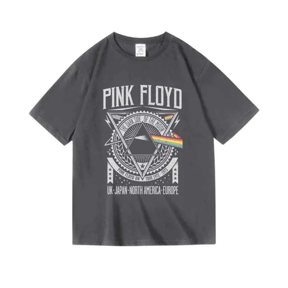 Pink Floyd The Moon Album T-sh - огляд і ціна Men'S Fashion Pink Shirt
