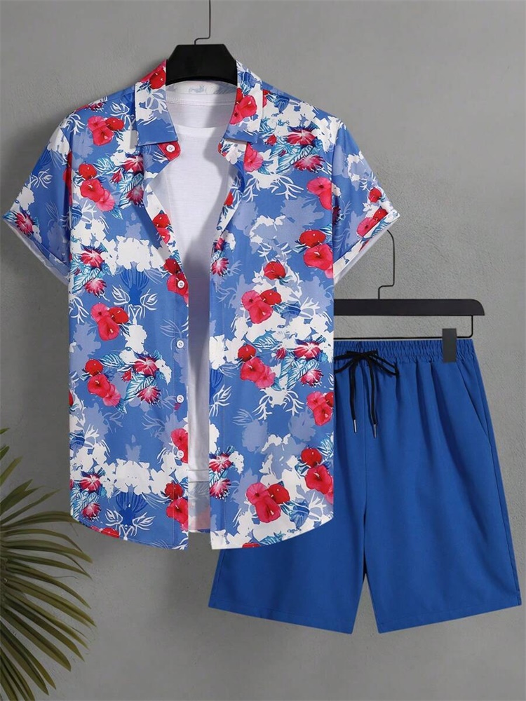 Men's Short-sleeved Shirt Set  - огляд і ціна Mens Fashion Trend