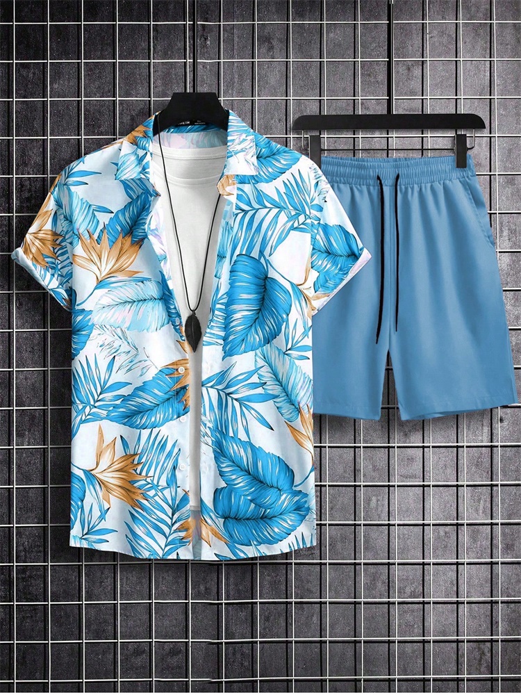 Men's Short-sleeved Shirt Set  - огляд і ціна Mens Fashion Trend