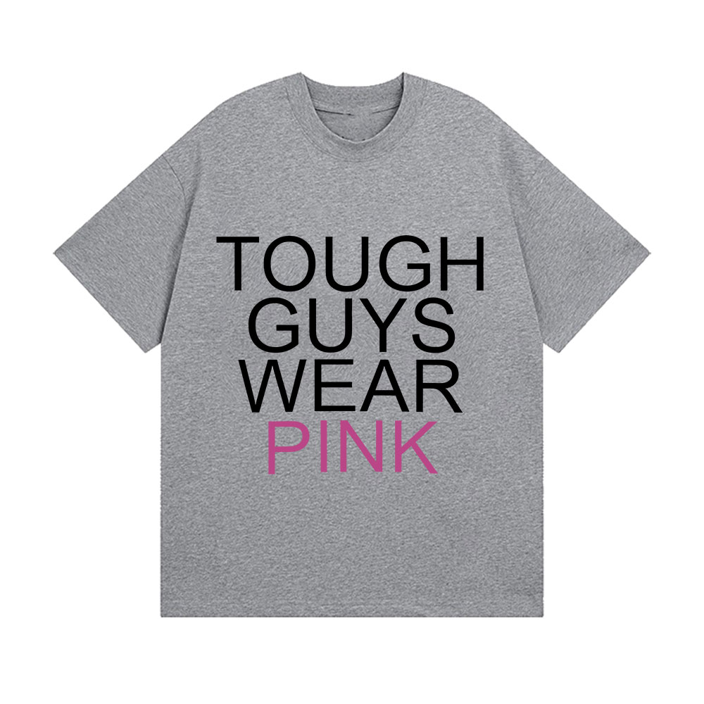 Tough Guys Wearing Pink Letter - огляд і ціна Men'S Fashion Pink Shirt