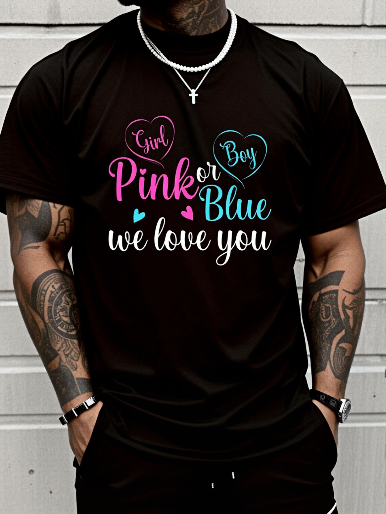 100% Cotton Pink Or Blue We Lo - огляд і ціна Men'S Fashion Pink Shirt