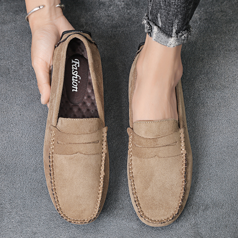 Men Suede Casual Leather Shoes - огляд і ціна Suede Loafers Men