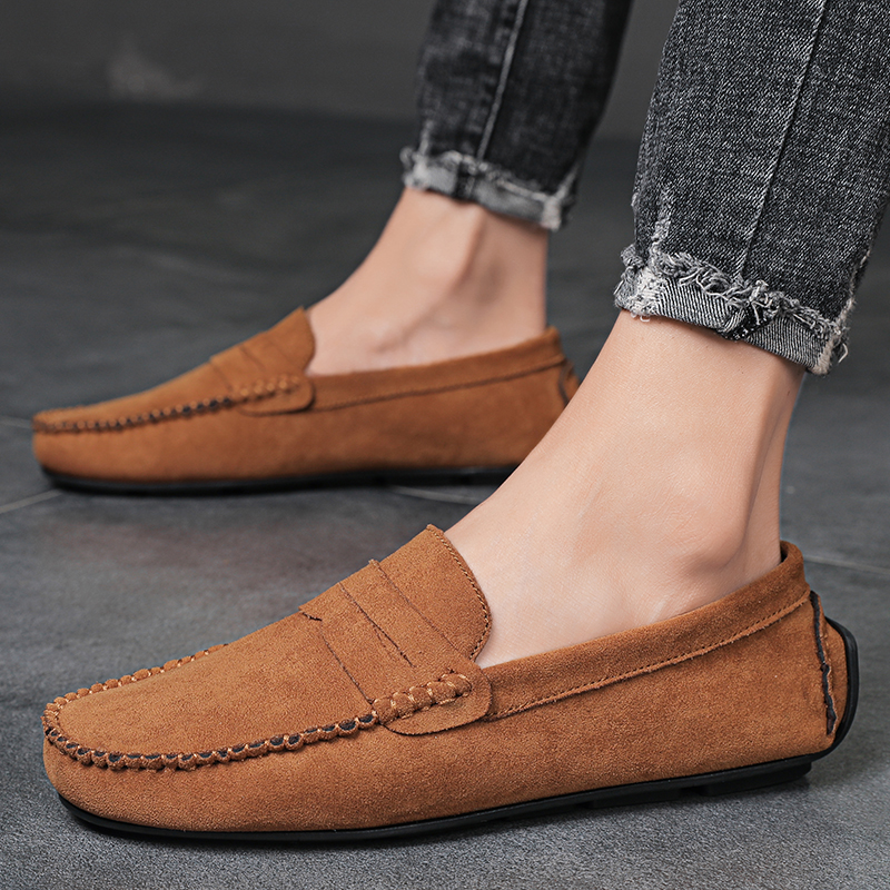 Men Suede Casual Leather Shoes - огляд і ціна Suede Loafers Men
