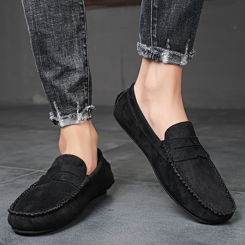 Men Suede Casual Leather Shoes - огляд і ціна Suede Loafers Men