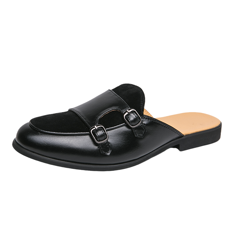 Fashion Black Green Monk Strap - огляд і ціна Suede Loafers Men