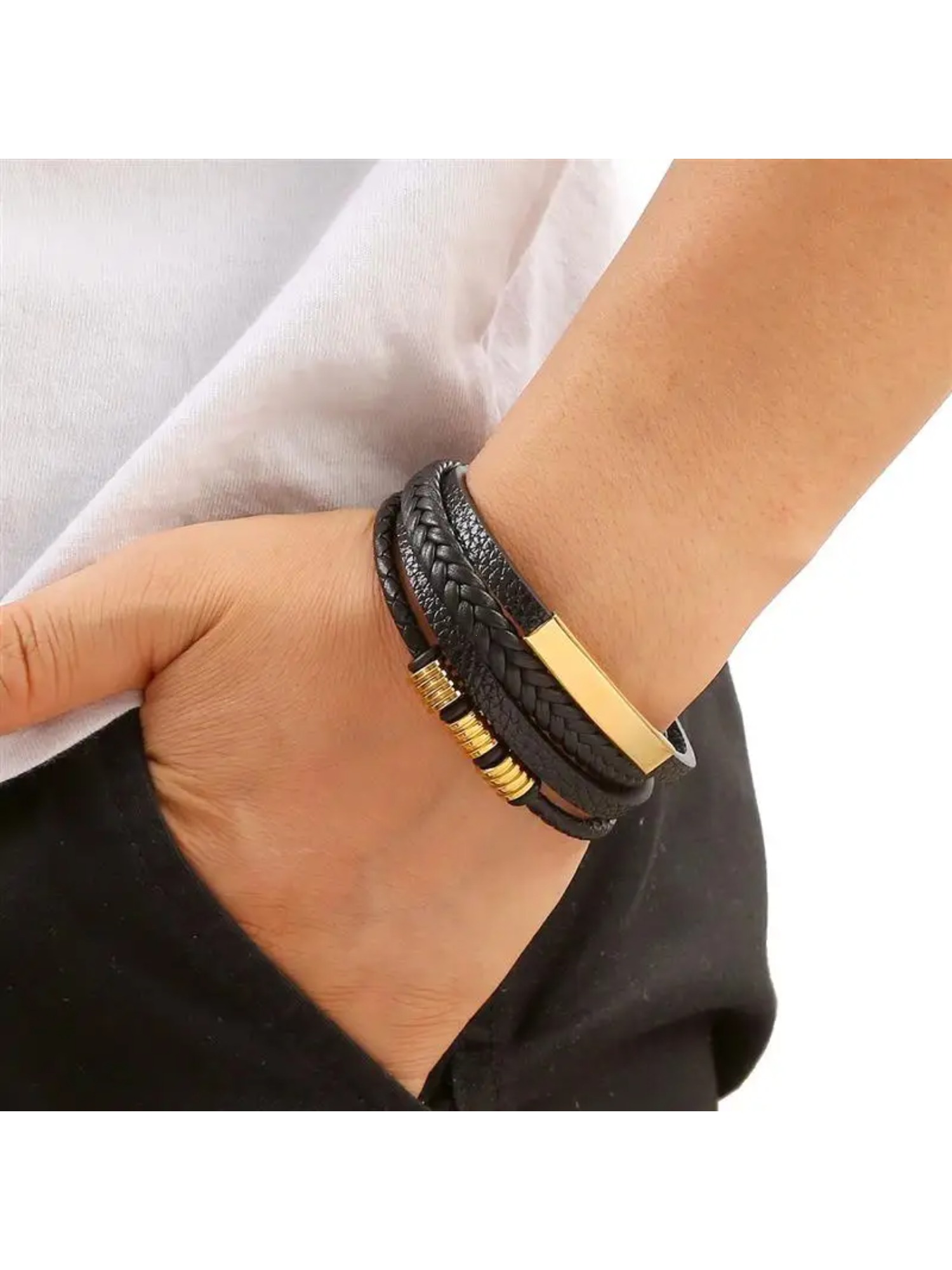 Men's Leather Bracelet New Sty - огляд і ціна Mens Fashion Combination