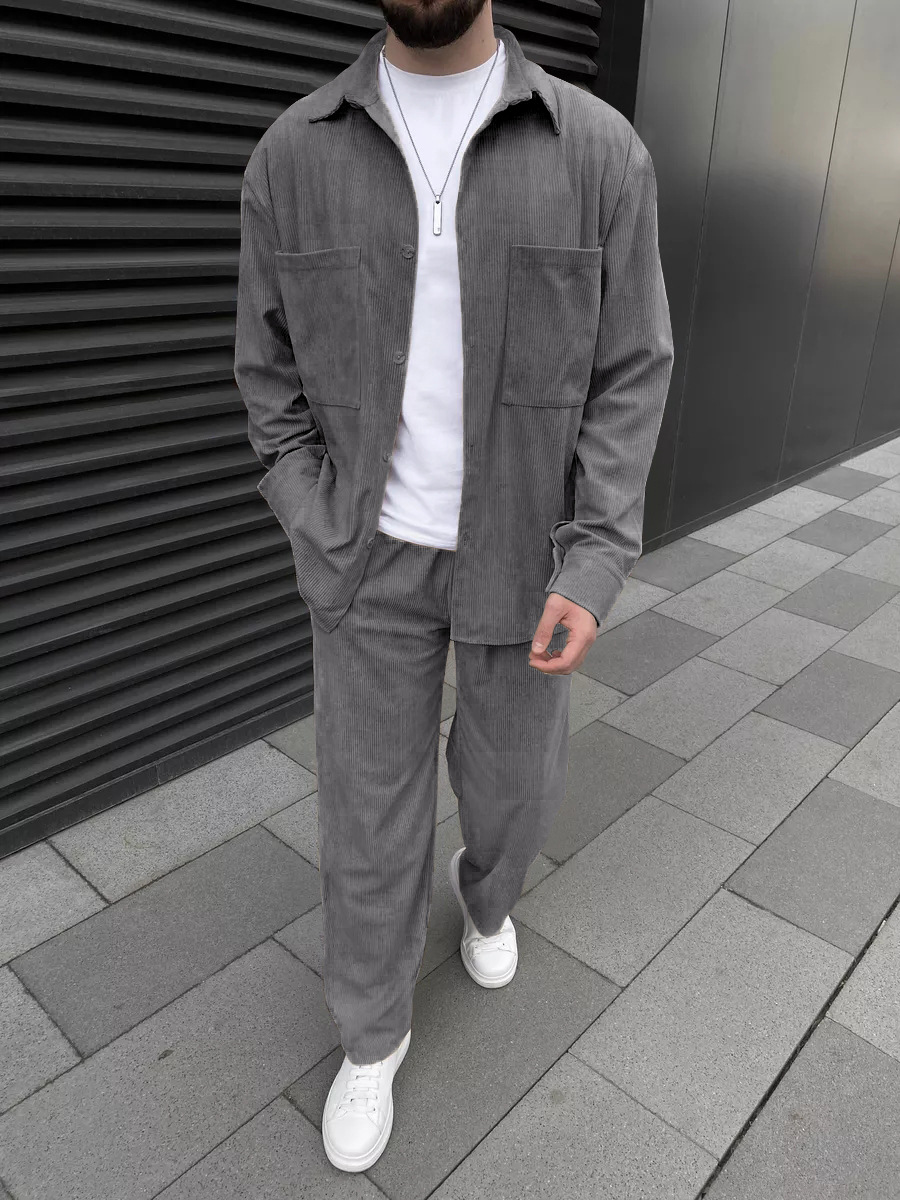 Men's corduroy two-piece outfi - огляд і ціна Mens Fashion Trend