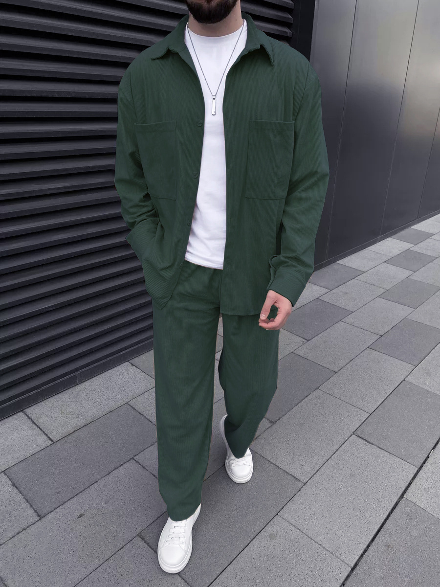 Men's corduroy two-piece outfi - огляд і ціна Mens Fashion Trend