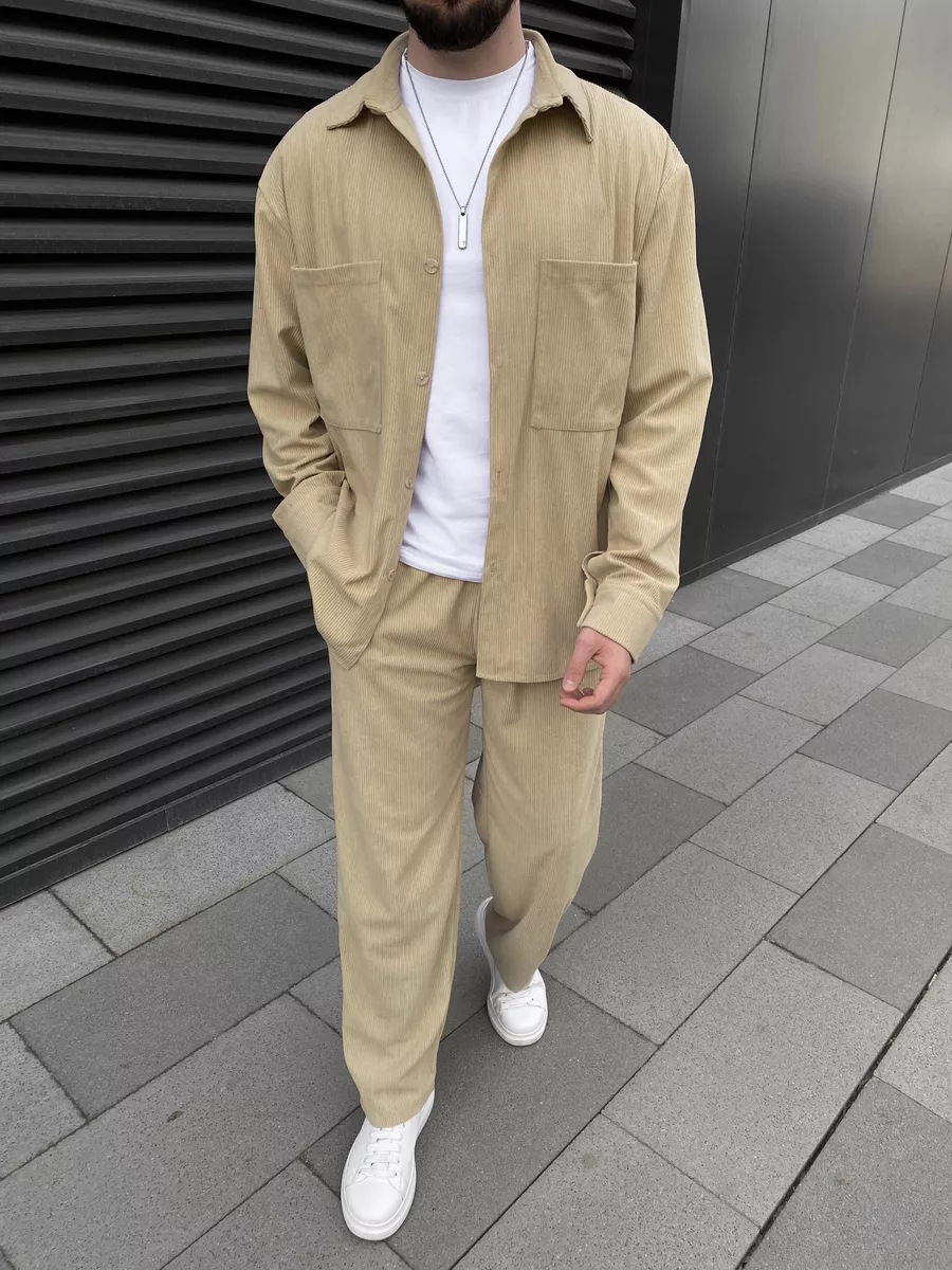 Men's corduroy two-piece outfi - огляд і ціна Mens Fashion Trend