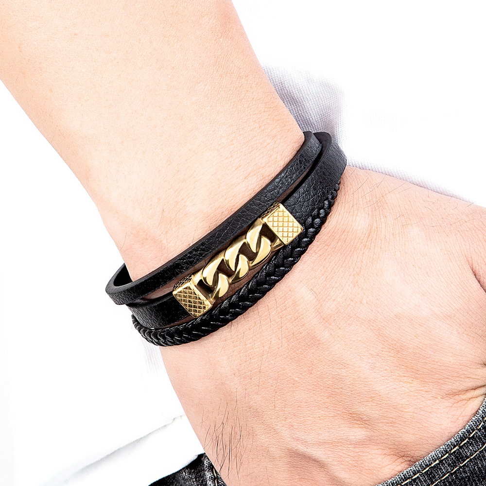XQNI Men's Leather Bracelet Ne - огляд і ціна Mens Fashion Combination