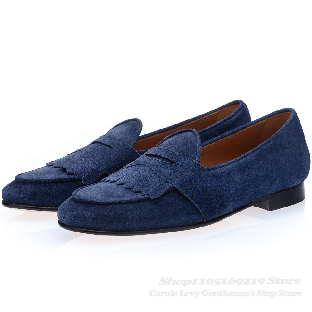 Navy Blue Suede Loafers Men Ro - огляд і ціна Suede Loafers Men