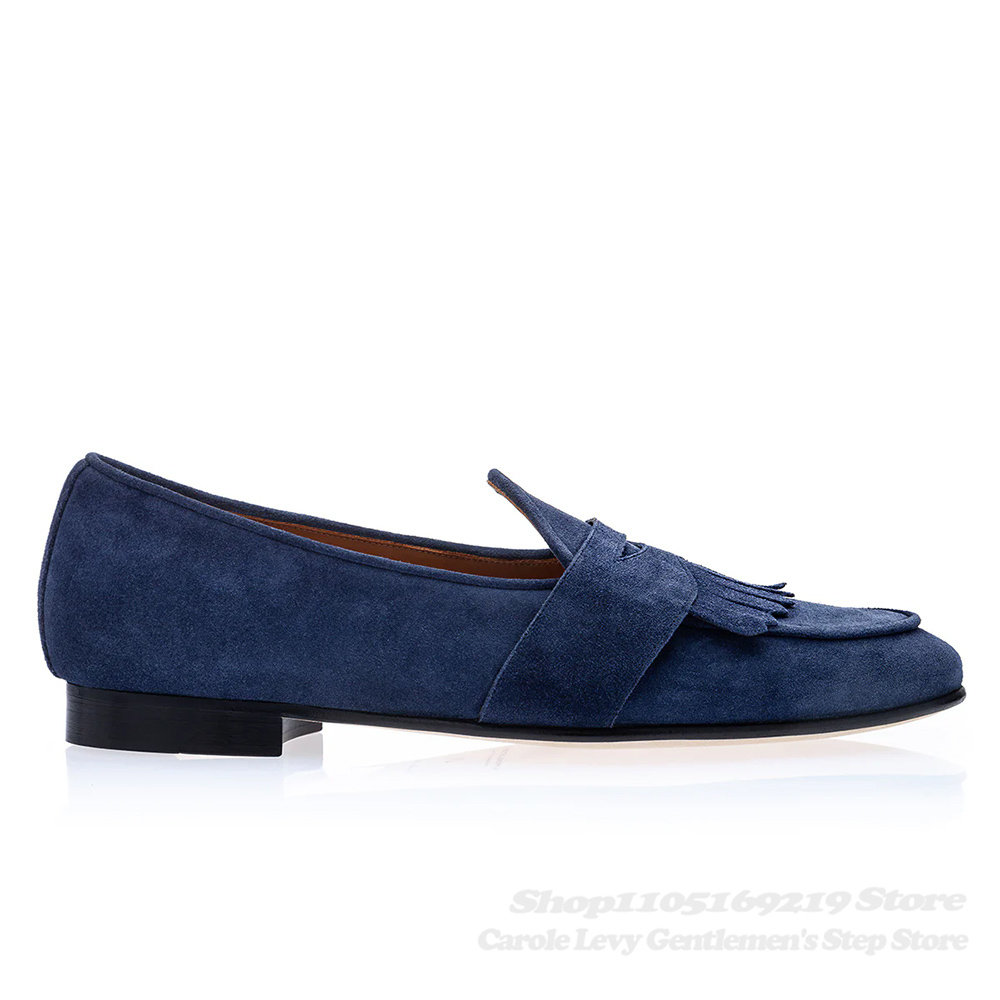 Navy Blue Suede Loafers Men Ro - огляд і ціна Suede Loafers Men